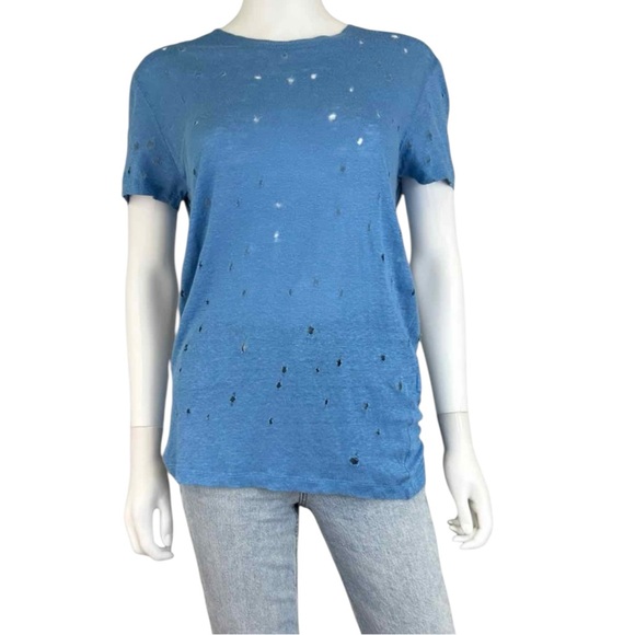 IRO Tops - IRO Blue Distressed 100% Linen Top Size XS
